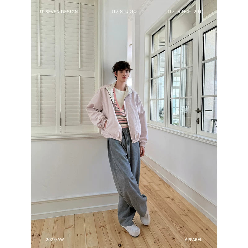 Retro Reversible Zipper Collar Jacket 1
