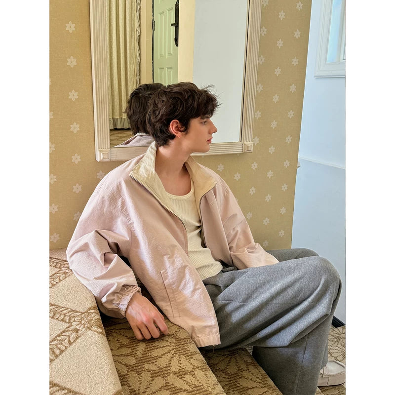 Retro Reversible Zipper Collar Jacket 5