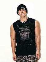 Retro Rhinestone Carousel Print Slim Vest 1