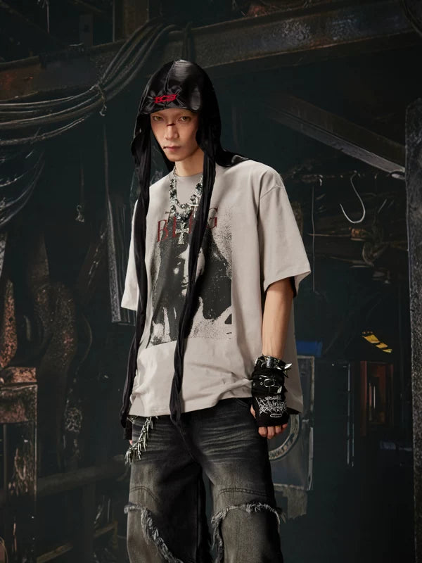 Retro Rock Graphic Oversized Cotton T-Shirt 2
