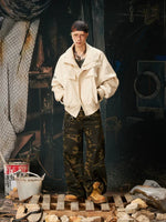 Retro Stand Collar Workwear Patch Jacket 4