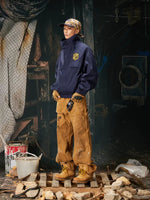Retro Stand Collar Workwear Patch Jacket 5