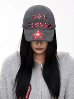 Retro Star Embroidered Knitted Baseball Cap 1
