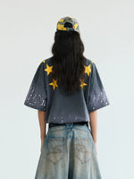 Retro Star Print Distressed Oversized T-Shirt 3
