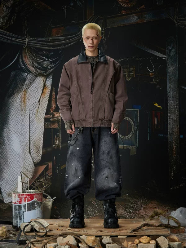 Retro Street Zip-Up Workwear Jacket 5