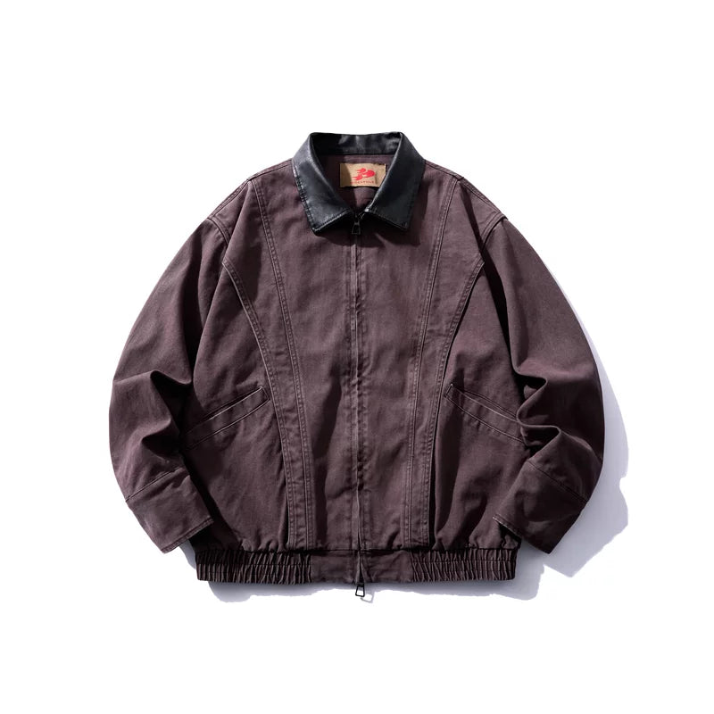 6031808096183,6031808096184,6031808096185,6031808096186, Retro Street Zip-Up Workwear Jacket