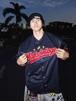 Retro Striped Embroidered Baseball Jersey Shirt 1