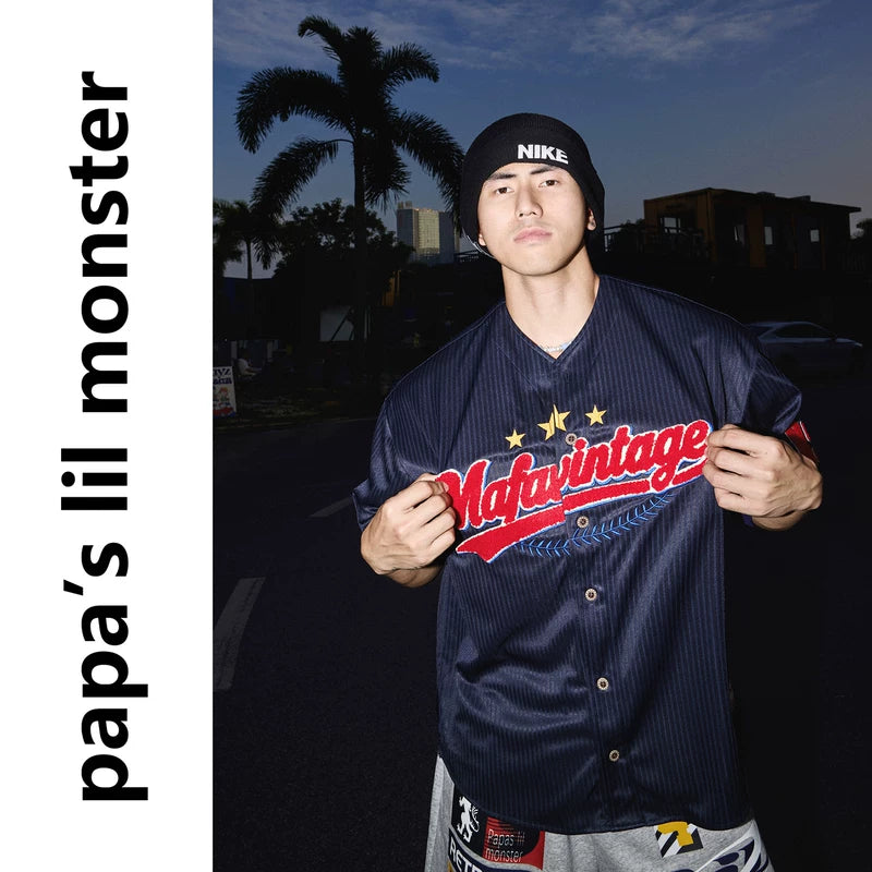6073688564845,6073688564846,6073688564847, Retro Striped Embroidered Baseball Jersey Shirt