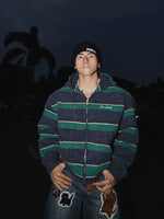 Retro Striped Loose Fit Zip-Up Hoodie 3