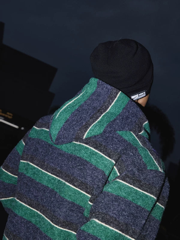 Retro Striped Loose Fit Zip-Up Hoodie 5