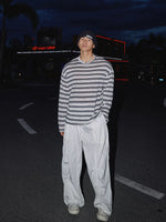 Retro Striped Loose Long-Sleeve T-Shirt 2