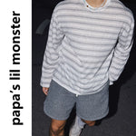 6083630838560,6083630838561,6083630838562, Retro Striped Loose Long-Sleeve T-Shirt