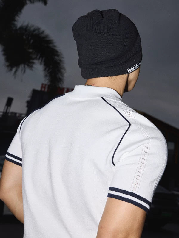 Retro Striped Short-Sleeve Polo Shirt 4