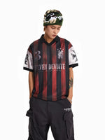 Retro Striped Soccer Jersey T-Shirt 2