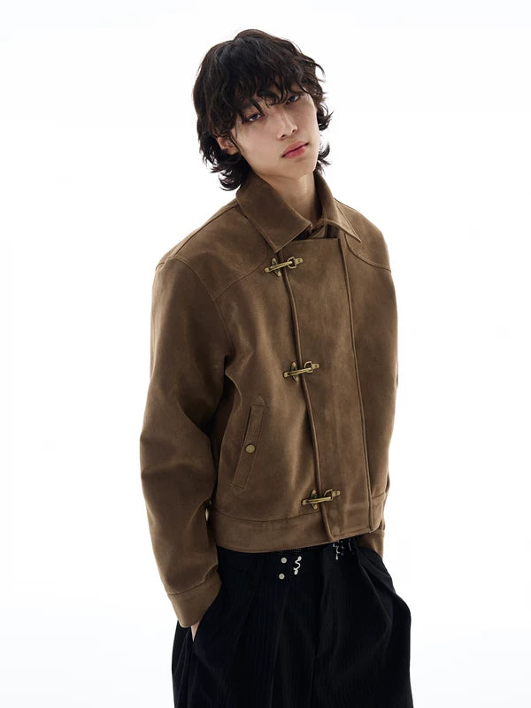 Retro Suede Jacket With Toggle Buttons 3