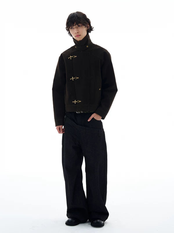 Retro Suede Jacket With Toggle Buttons 4