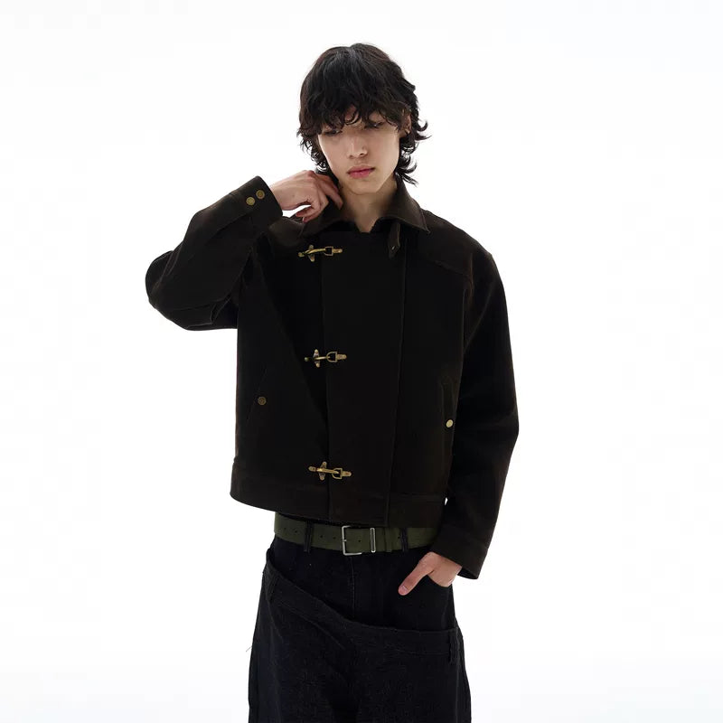 6116805149200,6116805149202,6116805149204, Retro Suede Jacket With Toggle Buttons