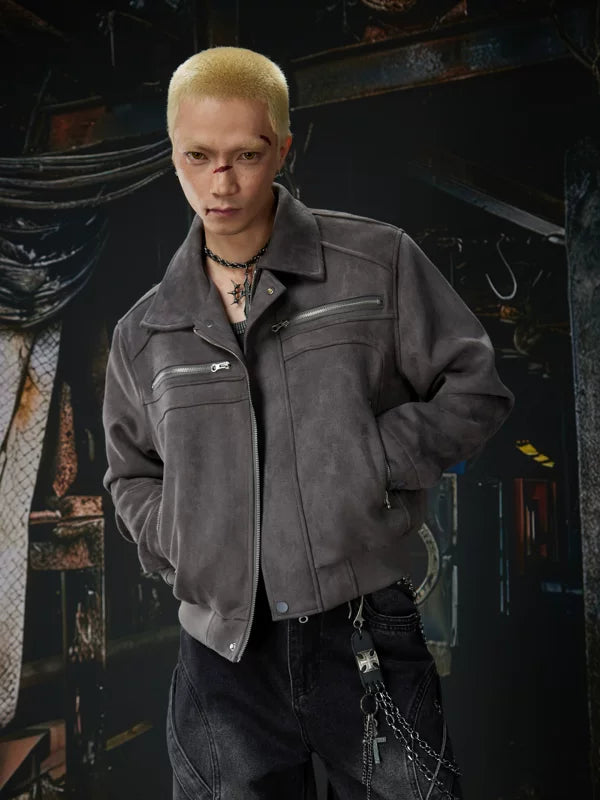 Retro Suede Zip Workwear Jacket 3