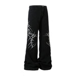 5521192872567,5521192872568,5521192872569,5521192872570, Retro Thorn Embroidery Flared Jeans Pants
