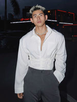Retro Tie-Up Long-Sleeve Shirt 1