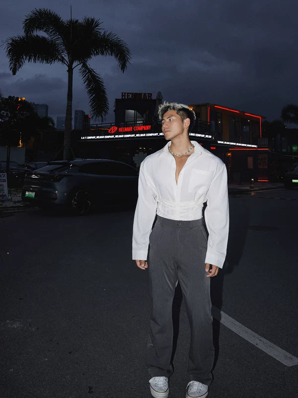 Retro Tie-Up Long-Sleeve Shirt 4