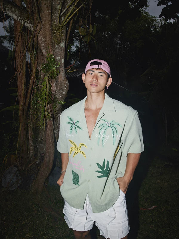 Retro Tropical Print Short Sleeve Shirt 1