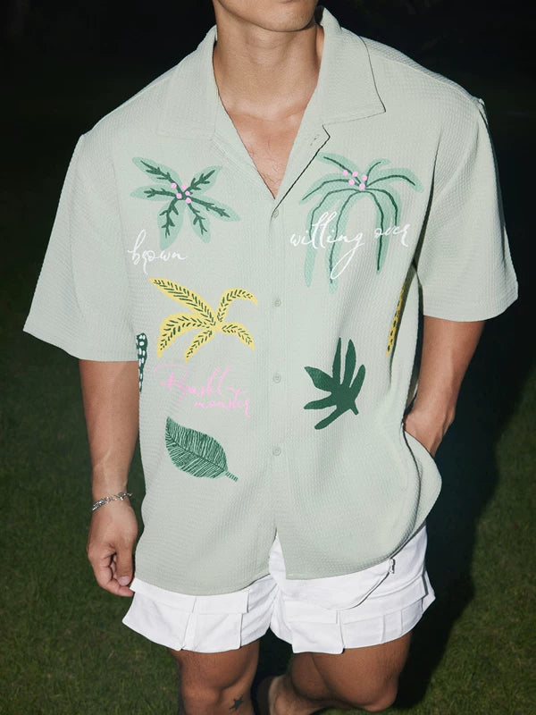 Retro Tropical Print Short Sleeve Shirt 5