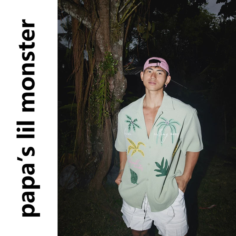 6046579253456,6046579253457,6046579253458, Retro Tropical Print Short Sleeve Shirt