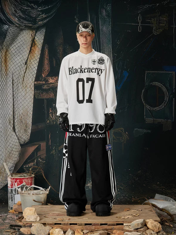 Retro V-Neck Graphic Jersey Hoodie 4