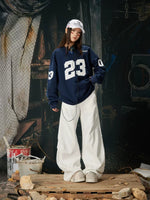 Retro V-Neck Long-Sleeve Sports T-Shirt 5