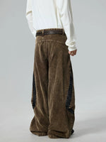 Retro Washed Corduroy Wide Leg Cargo Pants 3