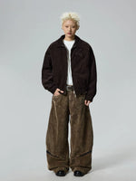 Retro Washed Corduroy Wide Leg Cargo Pants 4