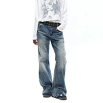 6017982225859,6017982225860,6017982225861,6017982225862,6017982225863, Retro Washed Distressed Flared Denim Pants