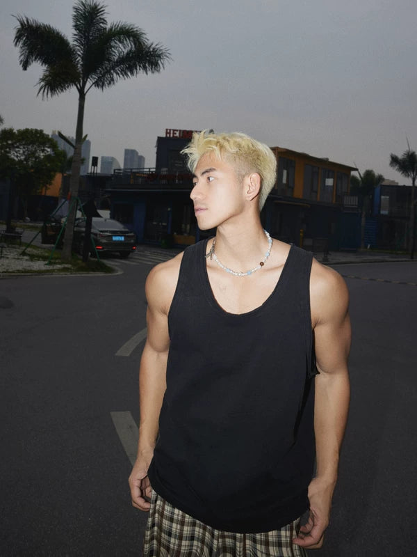Retro Washed Distressed Sleeveless Tank Top 3