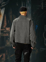 Retro Washed Distressed Zip-Up Workwear Jacket 3