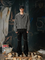 Retro Washed Distressed Zip-Up Workwear Jacket 5