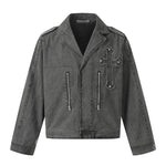 6033177797723,6033177797724,6033177797725,6033177797726, Retro Washed Distressed Zip-Up Workwear Jacket