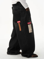 Retro Washed Double Waist Loose Jeans 2