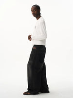 Retro Washed Double Waist Loose Jeans 4