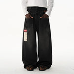 6230246175788,6230246175789,6230246175790,6230246175791, Retro Washed Double Waist Loose Jeans