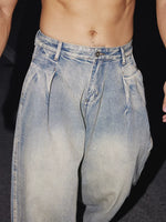 Retro Washed Loose Wide-Leg Denim Pants 3
