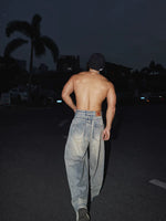 Retro Washed Loose Wide-Leg Denim Pants 5