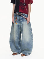 Retro Washed Loose Wide-Leg Jeans Pants 2