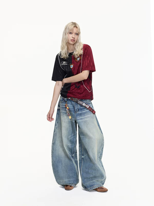 Retro Washed Loose Wide-Leg Jeans Pants 5