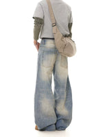 Retro Washed Ultra Wide Leg Jeans Pants 4