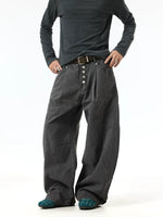 Retro Washed Wide-Leg Button Fly Jeans 5