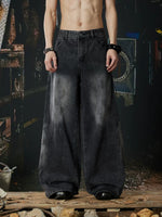 Retro Washed Wide Leg Denim Pants 1