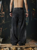 Retro Washed Wide Leg Denim Pants 3