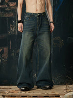 Retro Washed Wide Leg Jeans Pants 3