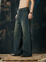 Retro Washed Wide Leg Jeans Pants 4